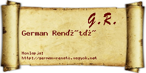 German Renátó névjegykártya
